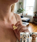 Custom Pet Portrait Necklace - 14K Gold Plated